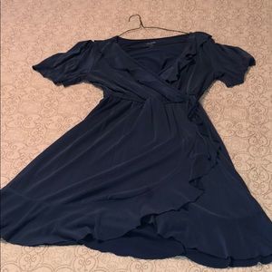 Dusty Blue Wrap Dress